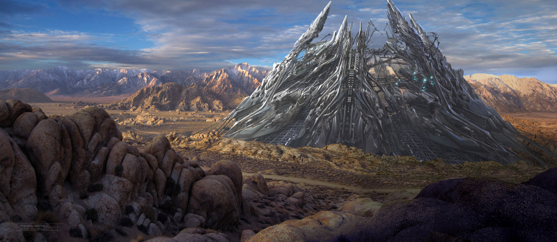 Illustration for article titled A Haunting Alien Cathedral, From Transformers 2 Concept Art